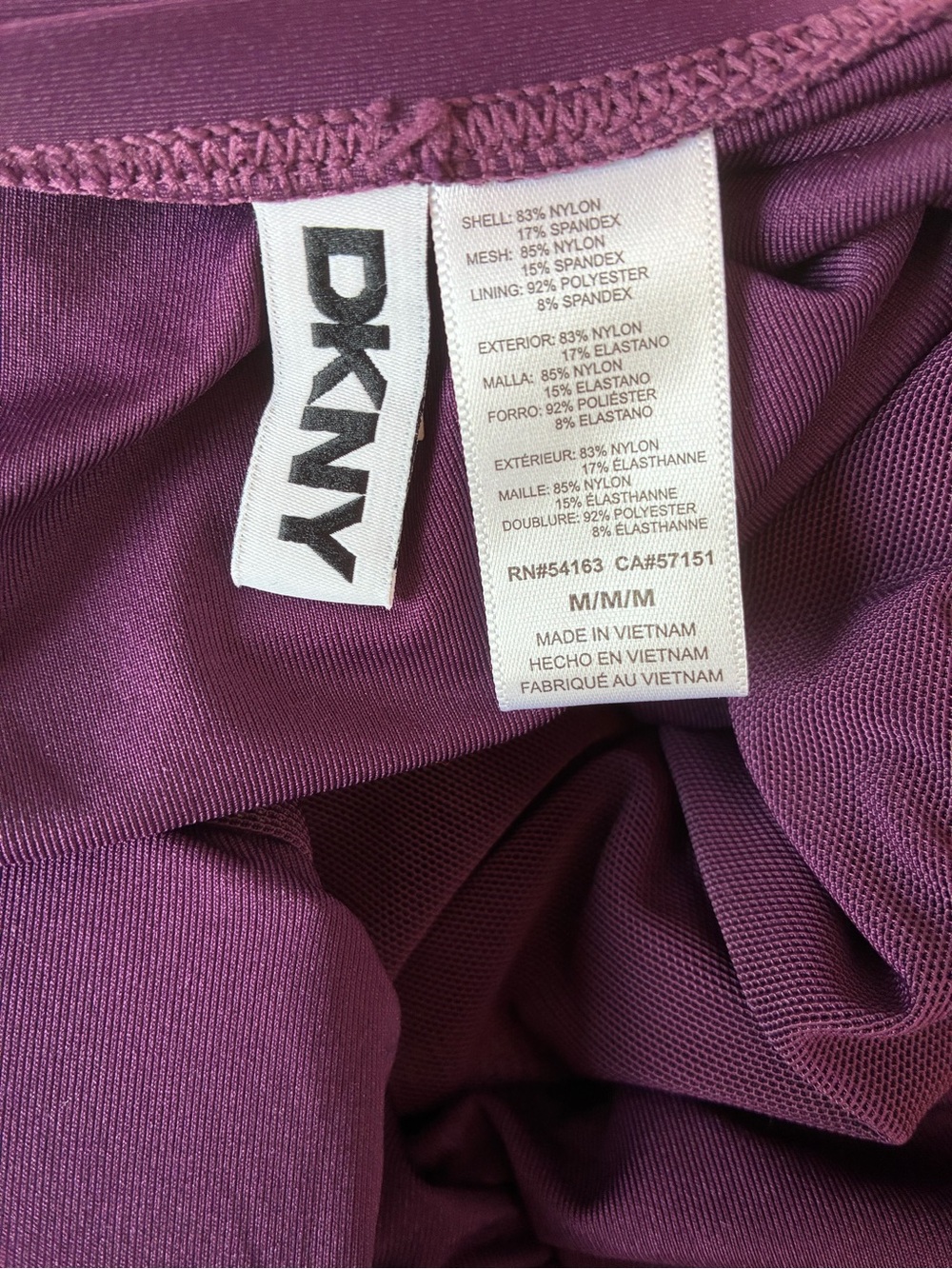 DKNY Deep Plum Ruched One-Piece Swimsuit Sz Medium NWT/0226 - Picture 9 of 12